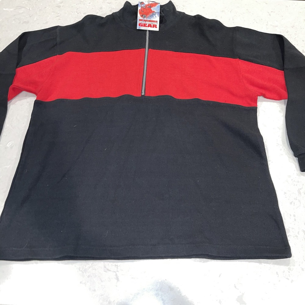 Vtg. 90's Marlboro Unlimited Gear 1/4 Zip pullover Sweatshirt Size XL striped